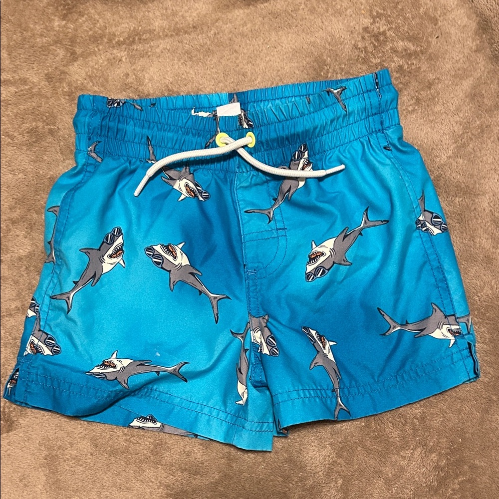 Old Navy Blue Shark Print Swim Shorts